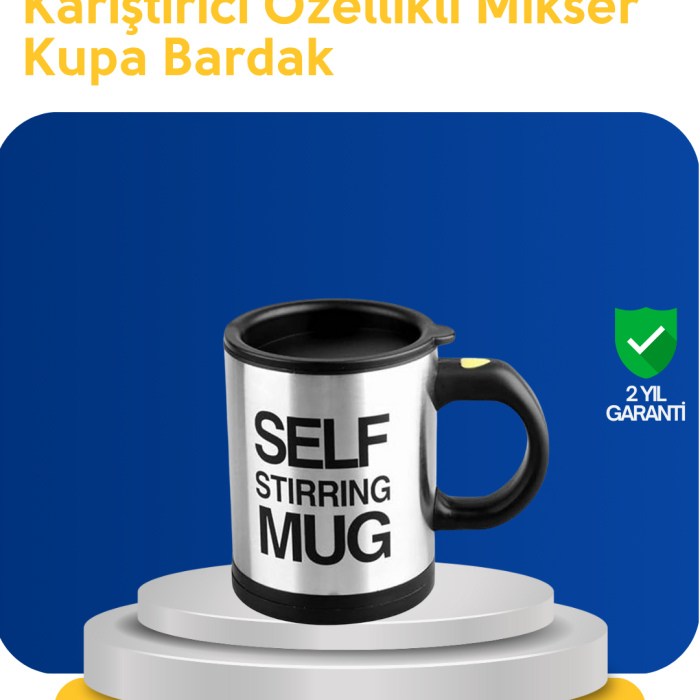 KESGİN MARKET ® Pratik ve Dayanıklı Termos Kupa | Tek Tuşla Otomatik Karıştırma