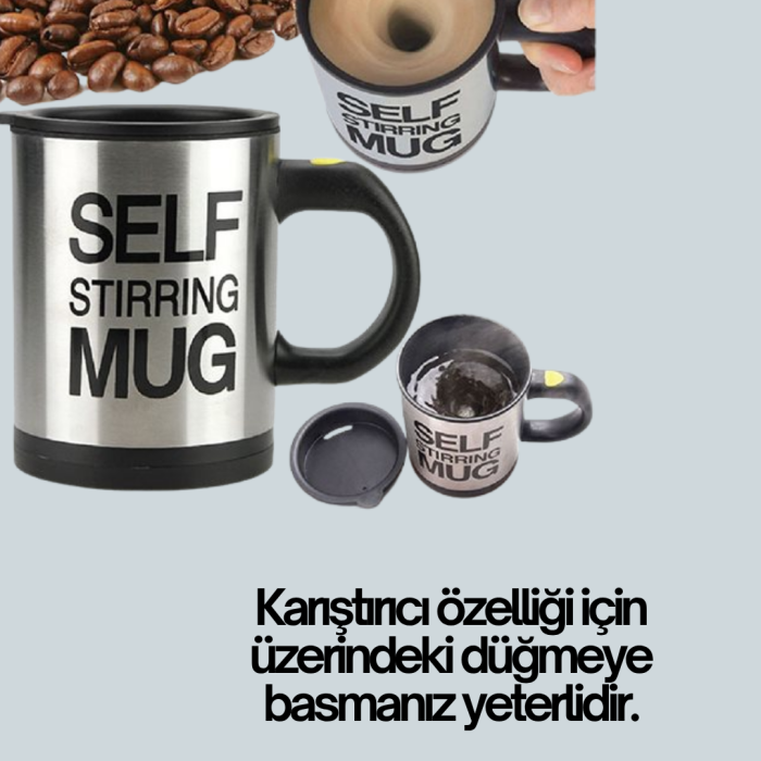 KESGİN MARKET ® Kendi Kendini Karıştıran Termos Kupa | Güçlü Motor ve Çift Katmanlı Isı Koruma