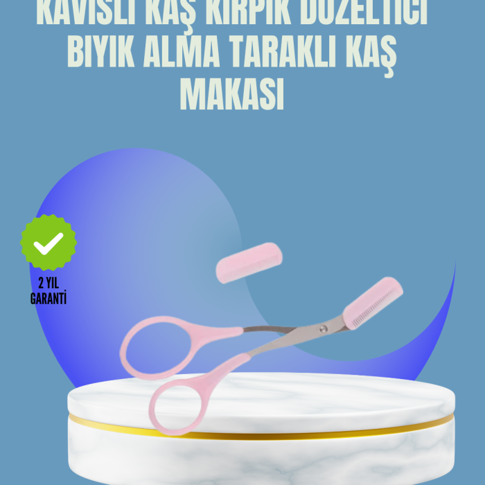 KESGİN MARKET ® Tarak ve Fırça Başlıklı Kaş Şekillendirme Makası
