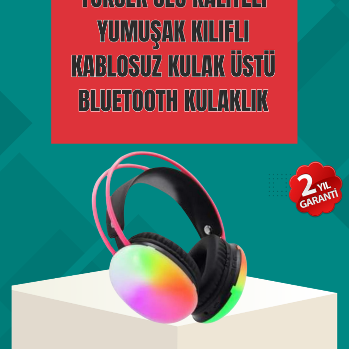 KESGİN MARKET ® Type-C Şarjlı RGB Işıklı Bluetooth Oyuncu Kulaklığı