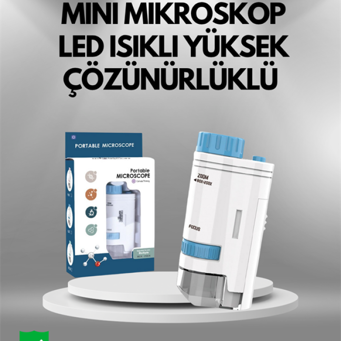 KESGİN MARKET ® ABS Gövdeli Öğrenci ve Hobi Mikroskobu – Mavi Renk