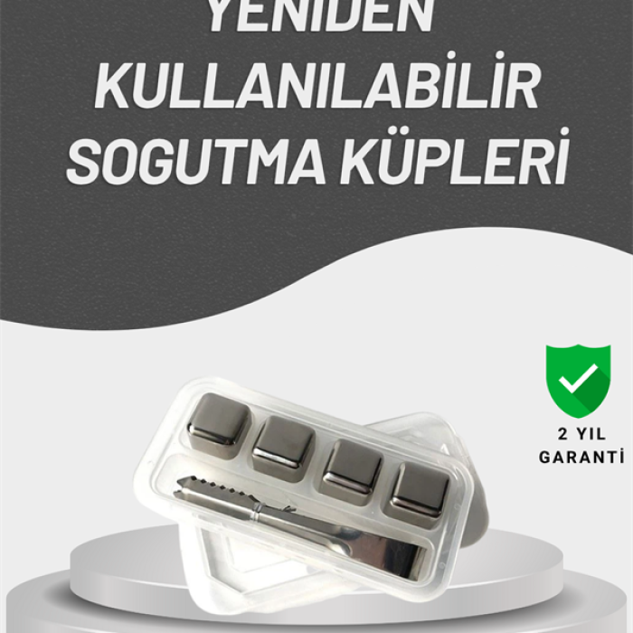 KESGİN MARKET ® Çevre Dostu Metal Buz Küpü ve Kullanışlı Klips Seti