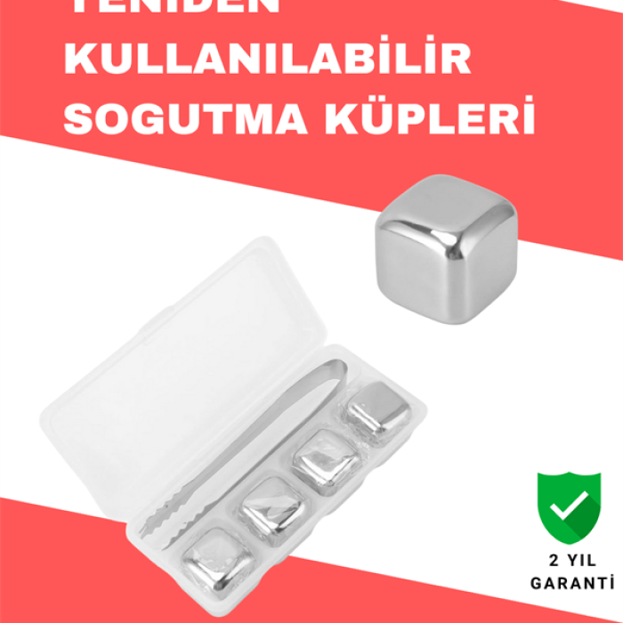 KESGİN MARKET ® Hızlı Soğutma Özellikli Paslanmaz Metal Buz Küpü Takımı