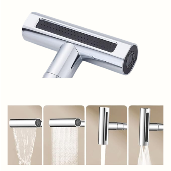 KESGİN MARKET ® Çok Fonksiyonlu Musluk Başlığı | 4 Su Modu | Geniş Uyumlu Adaptör Seti | Mutfak ve Banyo Uyumlu