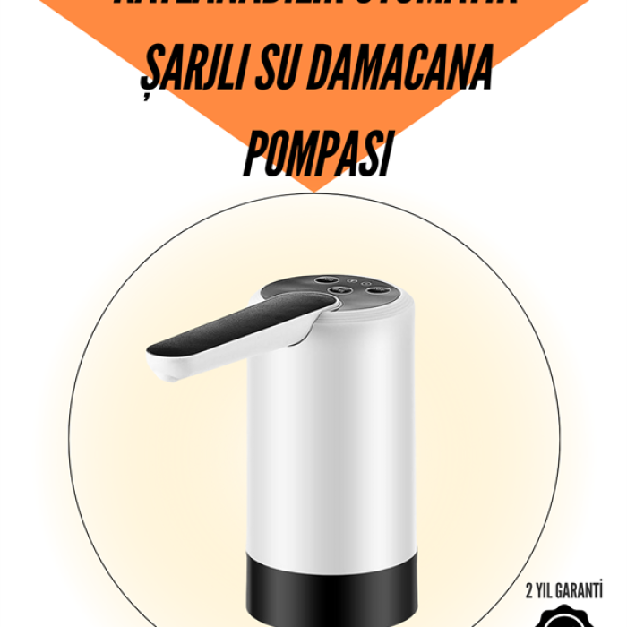 KESGİN MARKET ® Şarjlı Su Pompası 8000mAh | Cam Damacana Uyumlu | Tek Tuşla Kontrol | USB Şarjlı Otomatik Dolum