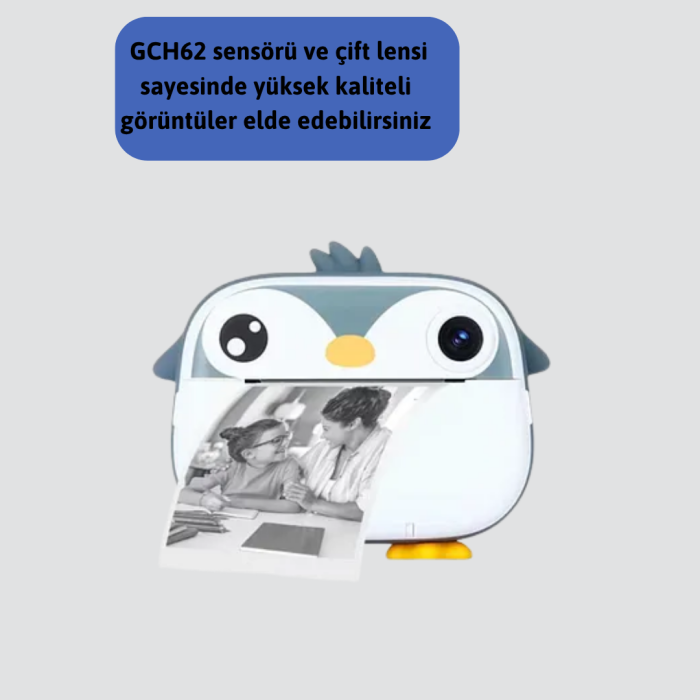 KESGİN MARKET ® Baskı Kamera – Çift Lensli, Anında Baskı ve 10X Zoom Özellikli Dijital Fotoğraf Makinesi