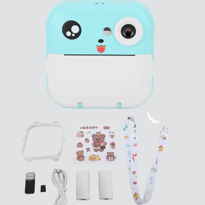 KESGİN MARKET ® Baskı Kamera – Çift Lensli, Anında Baskı ve 10X Zoom Özellikli Dijital Fotoğraf Makinesi