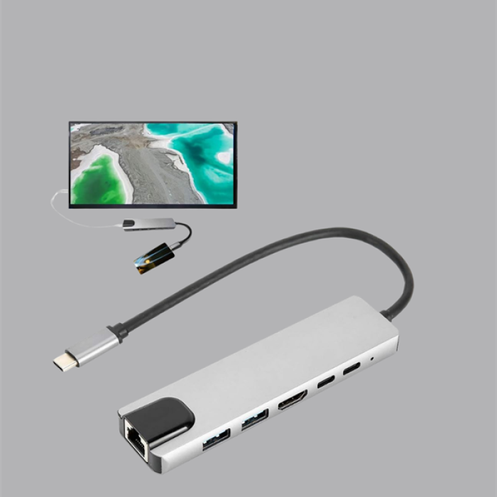 KESGİN MARKET ® USB‑C Çoklu Bağlantı Merkezi – 5 Gbps, 100‑240 V, Sağlam Eloksal Tasarım
