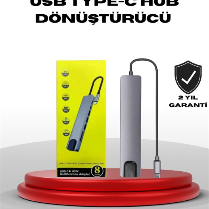 KESGİN MARKET ® 4K HDMI Çıkışlı, Gigabit Ethernetli USB‑C Çoklu Port Hub