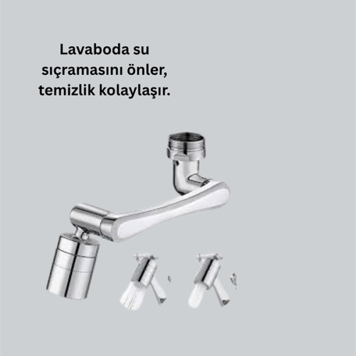 KESGİN MARKET ® Lavabo ve Mutfaklar İçin 1080 Derece Döner Musluk Başlığı – Pirinç Gövdeli