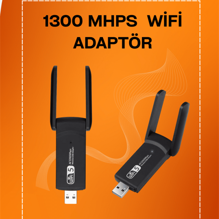 KESGİN MARKET ® Tak-Çalıştır Özellikli Çift Bant WiFi Adaptör – 1200 Mbps