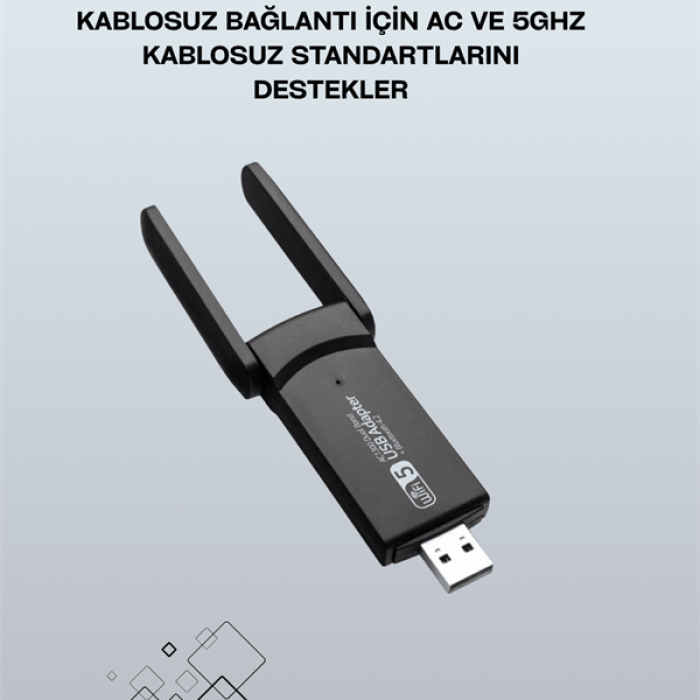 KESGİN MARKET ® Realtek Chipsetli 5G Destekli Yüksek Hızlı Ağ Adaptörü