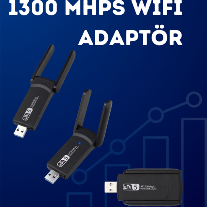 KESGİN MARKET ® USB WiFi Adaptör – 1200 Mbps Hız