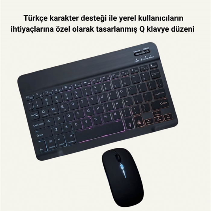 KESGİN MARKET ® Tüm Cihazlarla Uyumlu RGB Işıklı Kablosuz Klavye ve Mouse Seti