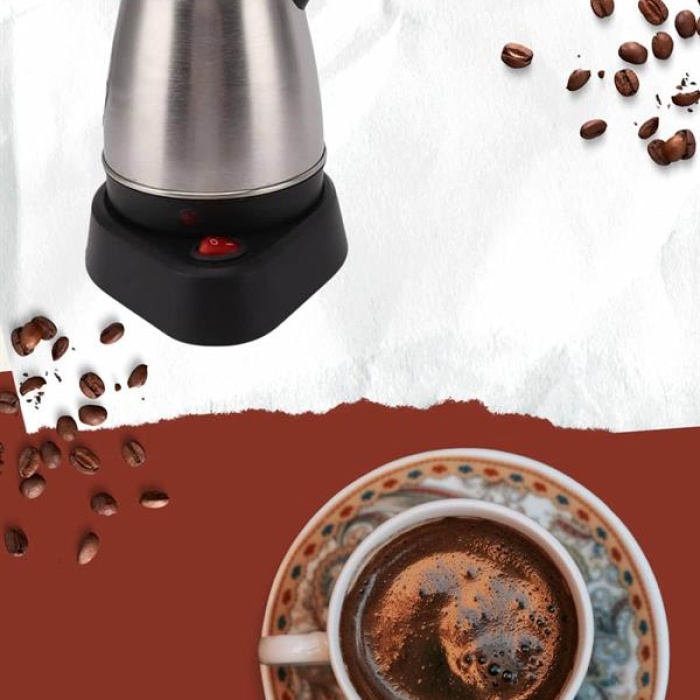 KESGİN MARKET ® Yeni Nesil Türk Kahve Makinesi Cezvesi Siyah Gri Kablolu Pratik