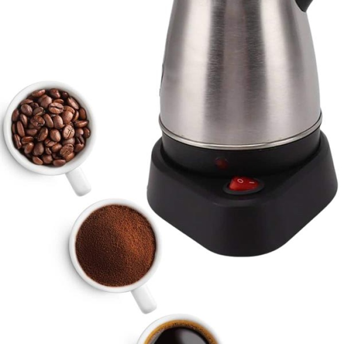 KESGİN MARKET ® Yeni Nesil Türk Kahve Makinesi Cezvesi Siyah Gri Kablolu Pratik