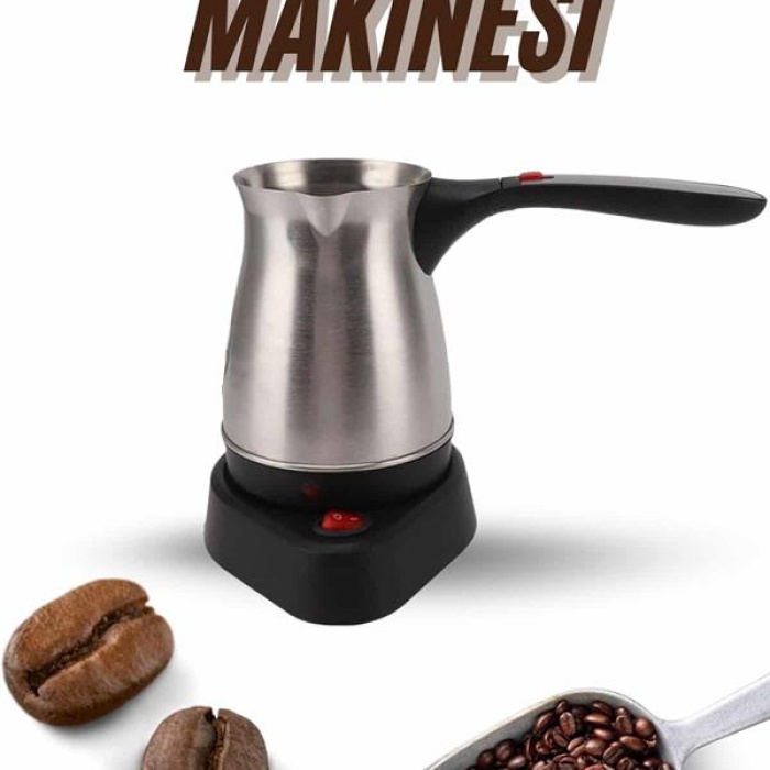 KESGİN MARKET ® Elektrikli Cezve 800 Watt Paslanmaz Çelik Türk Kahve Makinesi Saplı