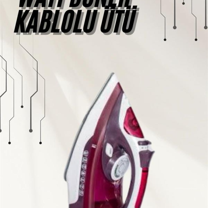 KESGİN MARKET ® Modern Tasarım 2200W Dayanıklı Buharlı Seramik Kaplama Ütü