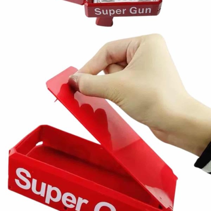 KESGİN MARKET ® Kırmızı Parti Oyuncağı Para Saçma Fırlatma Tabancası Makinesi Super Money
