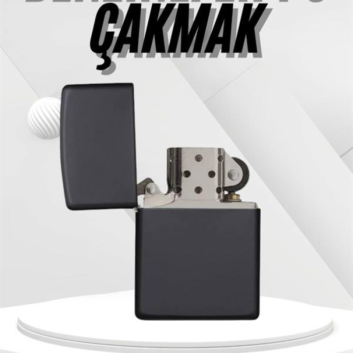 KESGİN MARKET ® Hediyelik Zarif Model Siyah Benzinli Çakmak