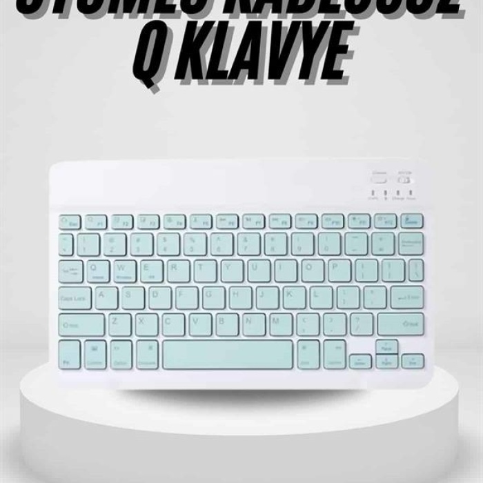 KESGİN MARKET ® Uyumlu Kablosuz Bluetooth Şarj Edilebilir Mini Q Klavye
