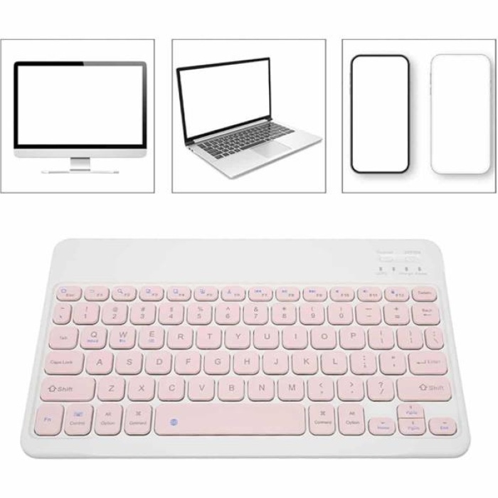 KESGİN MARKET ® Bluetooth Şarj Edilebilir Mini Q Klavye Kablosuz Taşınabilir