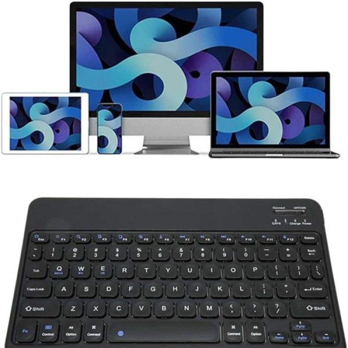 KESGİN MARKET ® Bluetooth Şarj Edilebilir Mini Q Klavye Kablosuz Taşınabilir