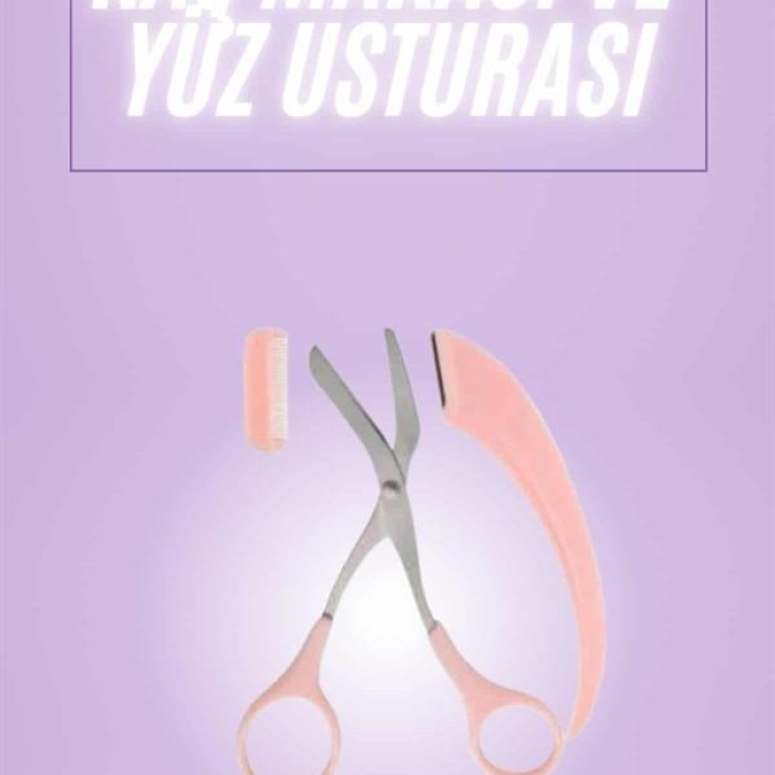 KESGİN MARKET ® Taraklı Kaş Makası ve Ustura Seti Kaş Düzeltme Makası Kaş Bıyık Alma Aleti