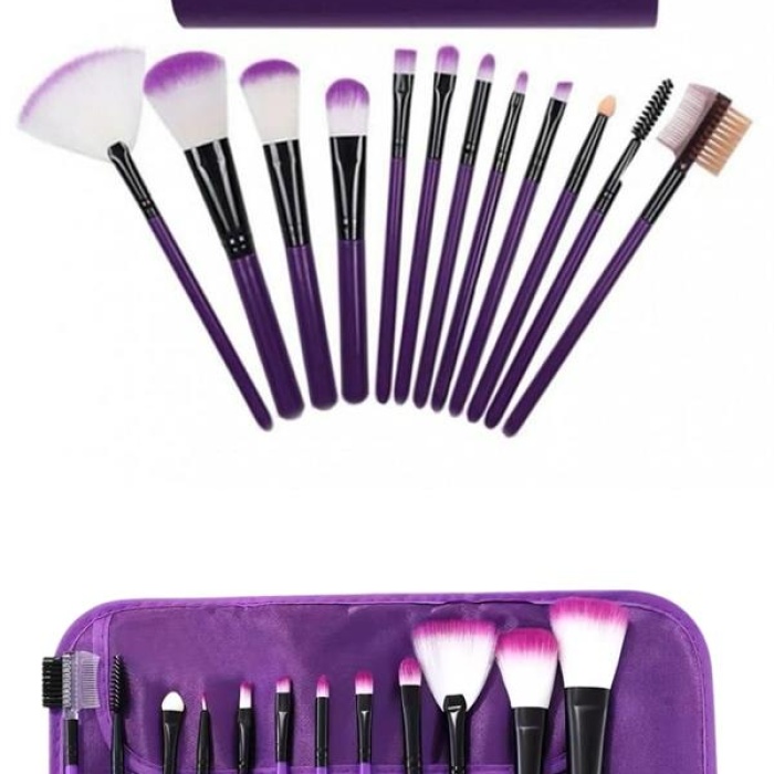 KESGİN MARKET ® 12 Parça Makyaj Fırçası Yumuşak Kıllı Profesyonel Fırça Seti Yüksek Kaliteli Pürüzsüz