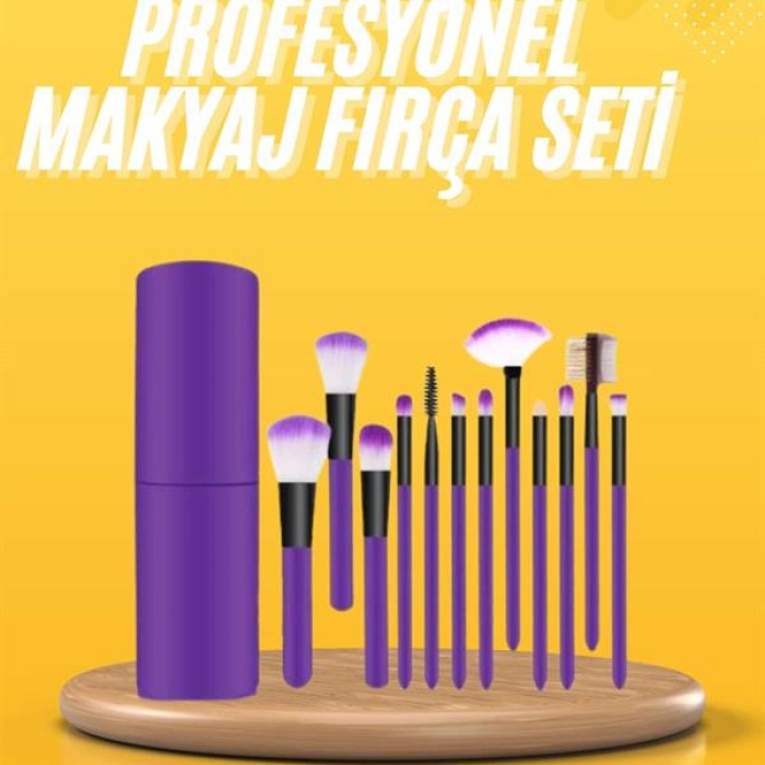 KESGİN MARKET ® 12 Parça Makyaj Fırçası Yumuşak Kıllı Profesyonel Fırça Seti Yüksek Kaliteli Pürüzsüz