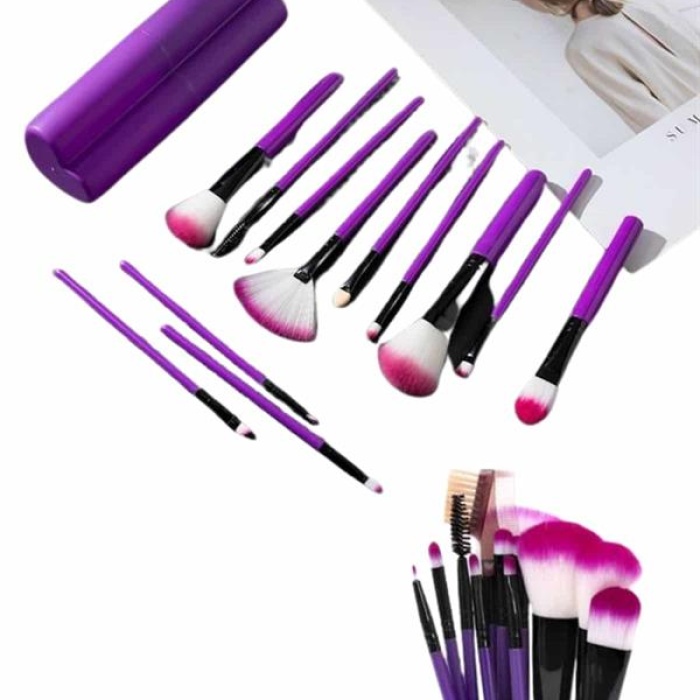 KESGİN MARKET ® 12 Parça Profesyonel Makyaj Fırçası Far Fırçası Allık Fırçası Yumuşak Kıllı