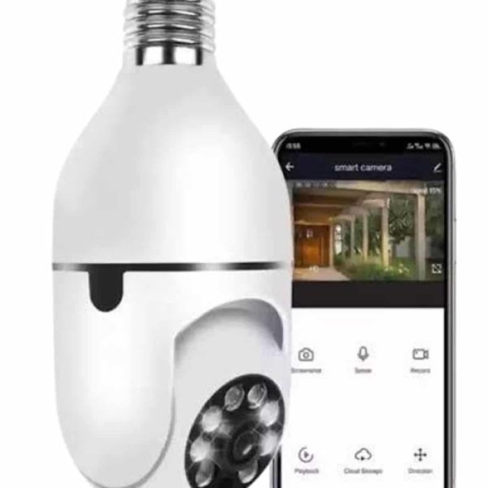 KESGİN MARKET ® Wifi Güvenlik Kamerası Çift kameralı Ampule Takılabilir Sensörlü