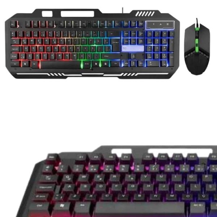KESGİN MARKET ® Işıklı Oyuncu Q Klavye Mouse Seti Siyah   Oyuncu Klavye