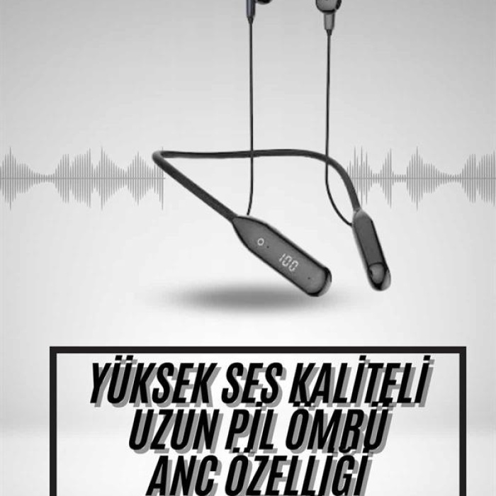 KESGİN MARKET ® 100 Saat Kablolu Boyun Askılı Dijital Göstergeli Bluetooth Kulaklık