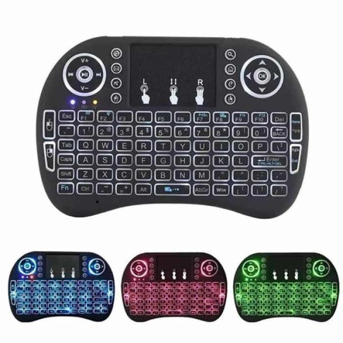 KESGİN MARKET ® Işıklı Kablosuz Mini Klavye ve Dokunmatik Mouse Seti Türkçe Kablosuz