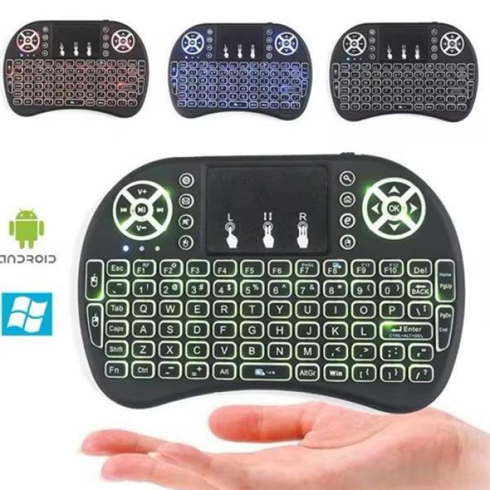 KESGİN MARKET ® Işıklı Kablosuz Mini Klavye ve Dokunmatik Mouse Seti Türkçe Kablosuz