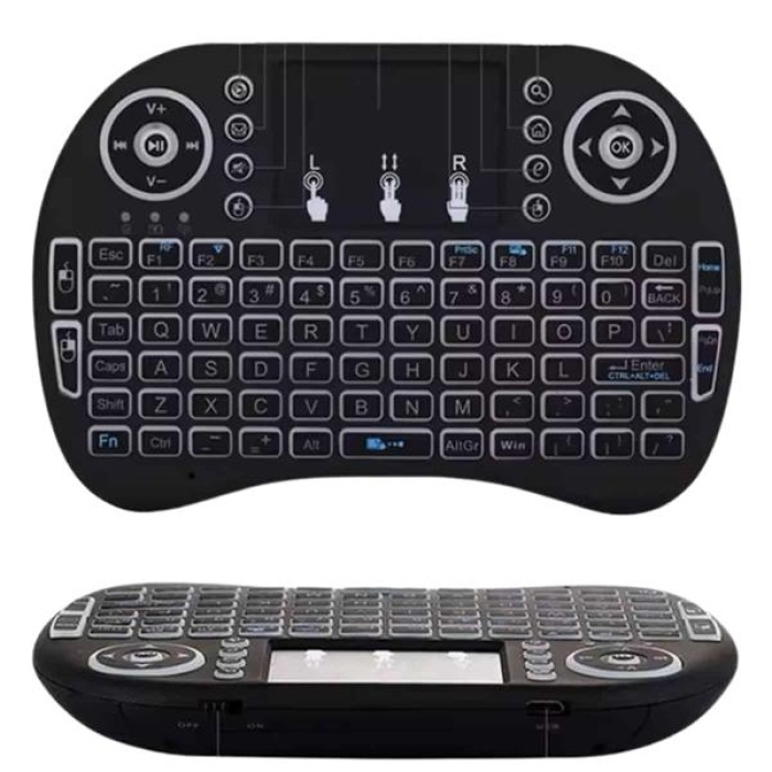 KESGİN MARKET ® Kablosuz Türkçe Q Klavye RGB Işıklı Televizyon Ps3 Dokunmatik Mouse