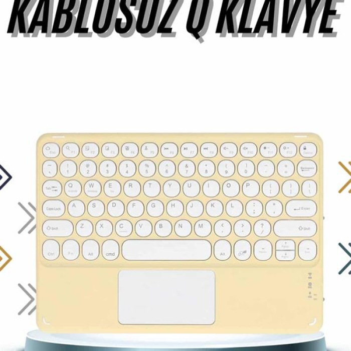 KESGİN MARKET ® Android ve İOS Uyumlu Bluetooth Klavye Touchpad Slim Kablosuz Wifi Q Klavye