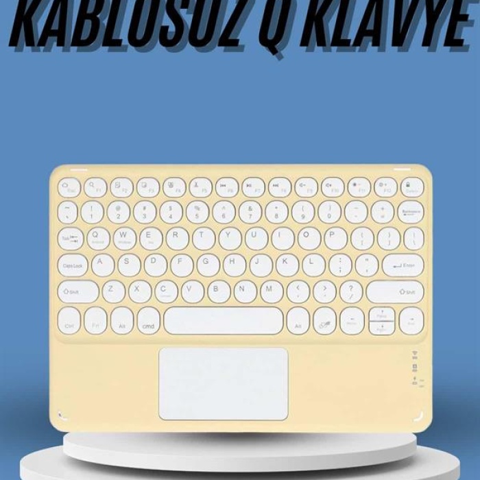 KESGİN MARKET ® Touchpad Tüm Cihazlara Uyumlu Bluetooth Klavye Touchpad Slim Kablosuz Wifi Q Klavye