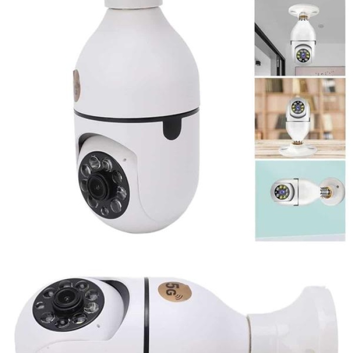 KESGİN MARKET ® Gece Görüşlü Akıllı Dönebilen Ev Kamerası Ampül Kamera