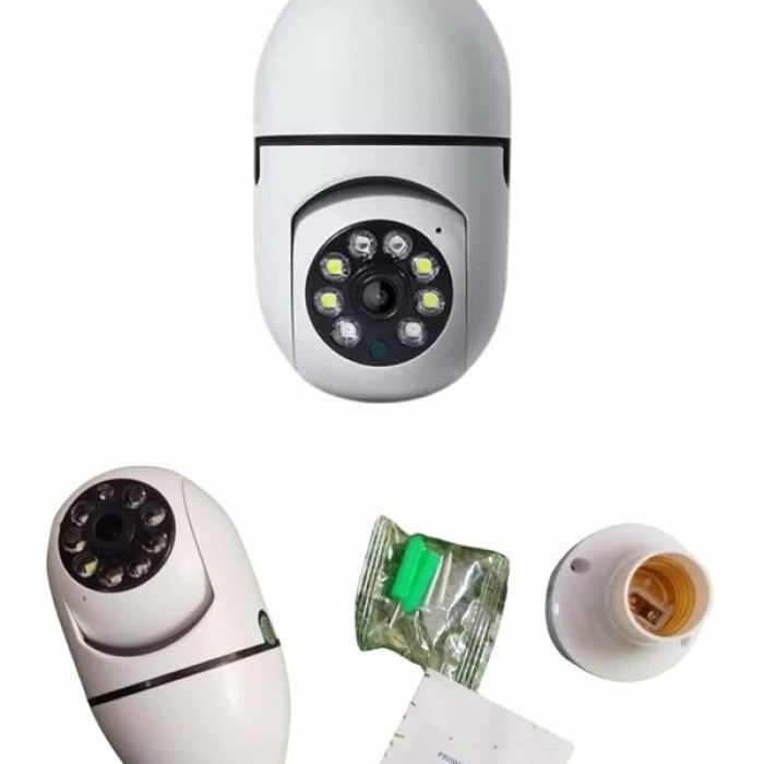 KESGİN MARKET ® Gece Görüşlü Akıllı Dönebilen Ev Kamerası Ampül Kamera