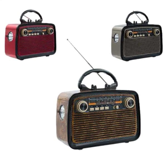 KESGİN MARKET ® Eskitme Nostalji Tasarımlı Bluetoothlu Nostalji Radyo Ahşap Nostaljik Görünümlü