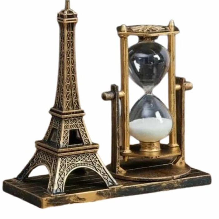 KESGİN MARKET ® Masa Biblosu Dekoratif Süs Kum Saati Eyfel Kulesi Hediyelik Kum Saati