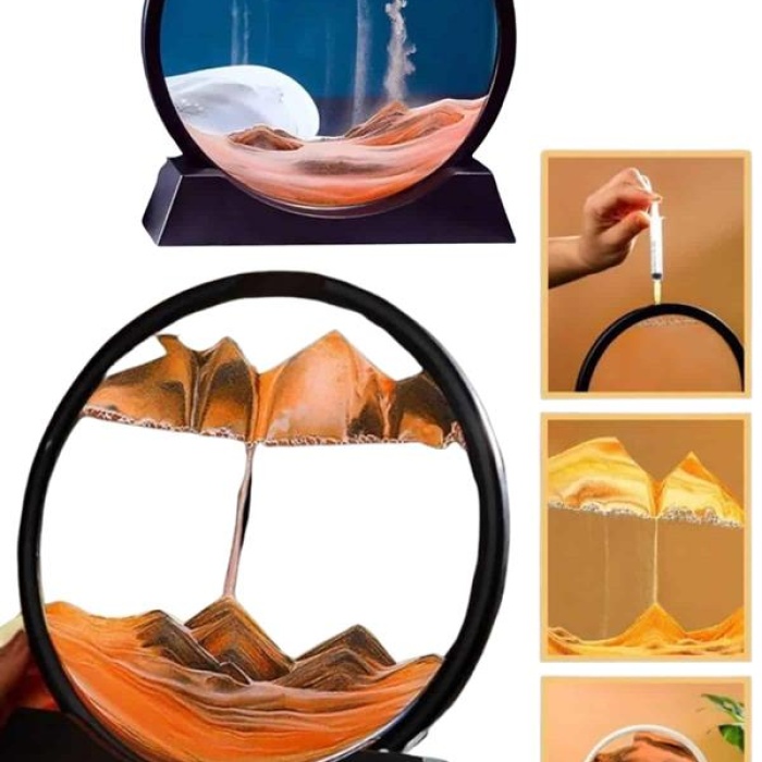 KESGİN MARKET ® Kum Saati Yuvarlak Şık Kum Tablosu Dekoratif Kum Sulu Kum Saati