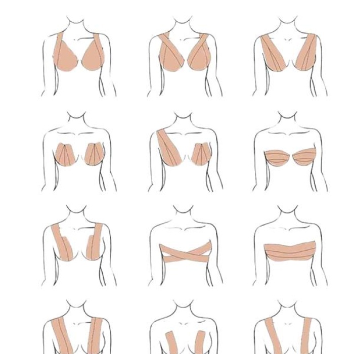 KESGİN MARKET ® Toparlayıcı Göğüs Bandı Şekillendirici Ten Rengine Uygun Esnek Hassas Ciltlere Uygun