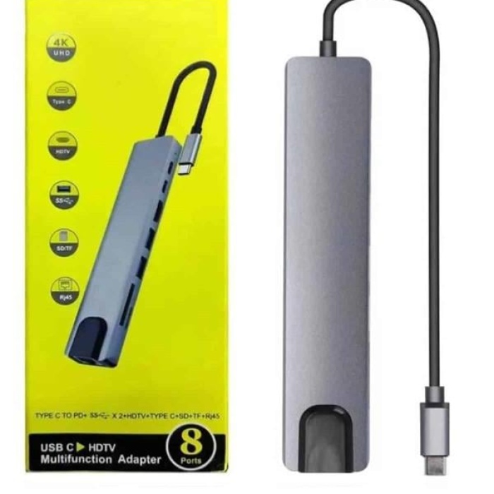 KESGİN MARKET ® Macbook Pro/air Uyumlu USB Type-C 8 In 1 Hub Dönüştürücü Çevirici Çoklayıcı USB Hdmı Micro Sd 8 Girişli