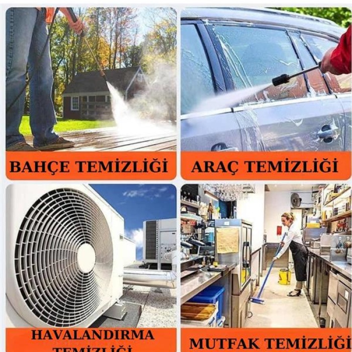 KESGİN MARKET ® Şarjlı Ve Yüksek Basınçlı Oto Yıkama Makinesi Ve Sulama Tabancası Bahçe Yıkama Makinesi