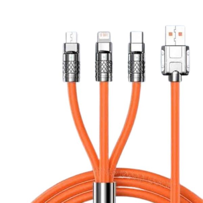 KESGİN MARKET ® 3 İn 1 Süper Hızlı Şarj Kablosu Android ve İOS Uyumlu Silikon Şarj Kablosu