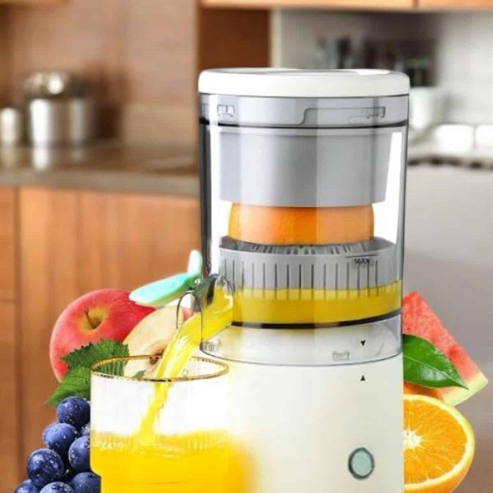 KESGİN MARKET ® Meyve Sıkacağı USB Şarjlı Taşınabilir Çift Bıçaklı Güvenlik Kilidi