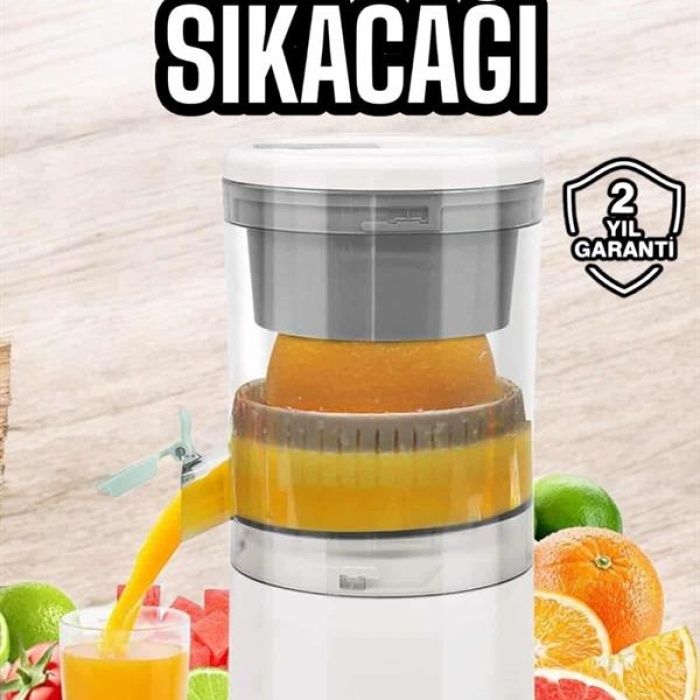 KESGİN MARKET ® Taşınabilir Kablosuz Taşınabilir Şarjlı Narenciye Sıkacağı Portakal Meyve Sıkacağı Çift Bıçaklı